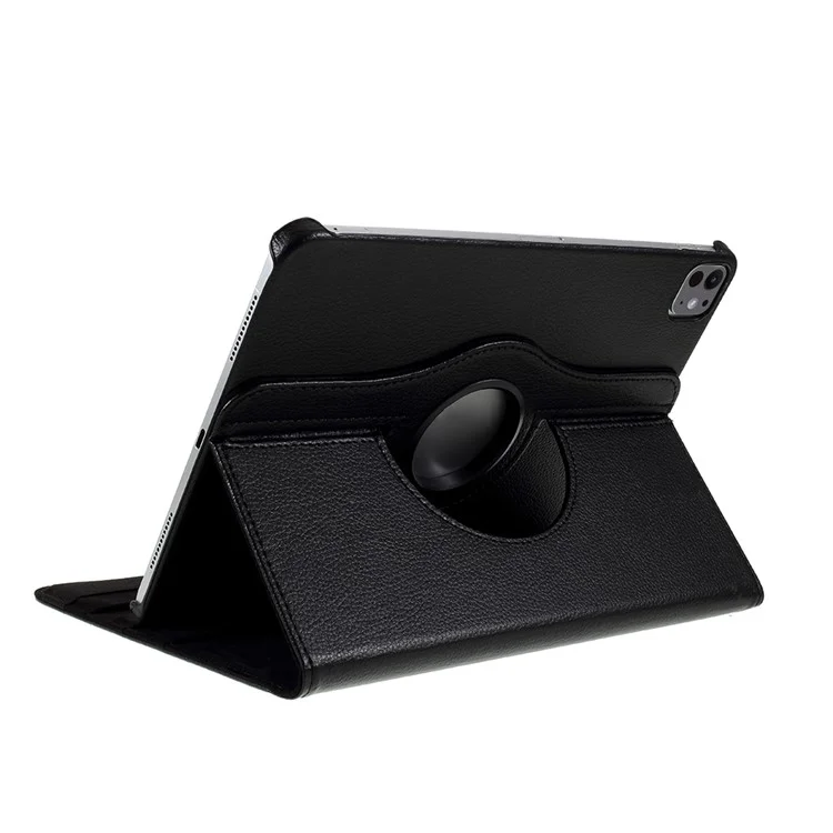 For iPad Pro 11 (2024) Case Rotating Stand PU Leather Protective Cover - Black-Cellmalls