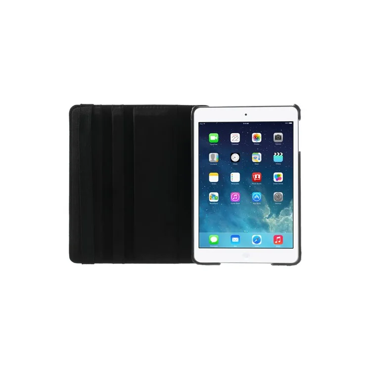 360 Rotary Stand for iPad mini / iPad mini 2 Smart Lychee Leather Case - Black-Cellmalls