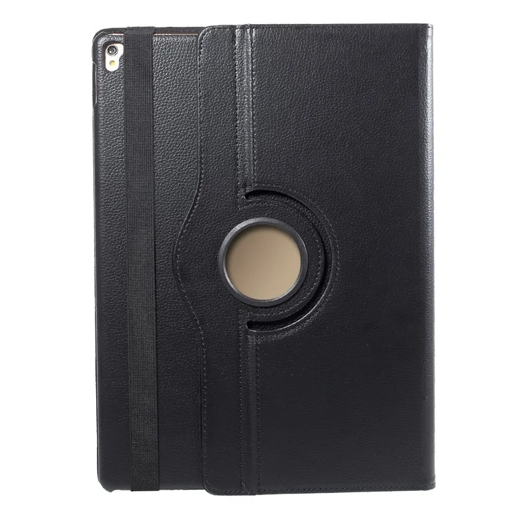 For iPad Pro 12.9-inch (2017) Litchi Texture Leather Tablet Cover 360-Degree Swivel Stand Shell - Black-Cellmalls