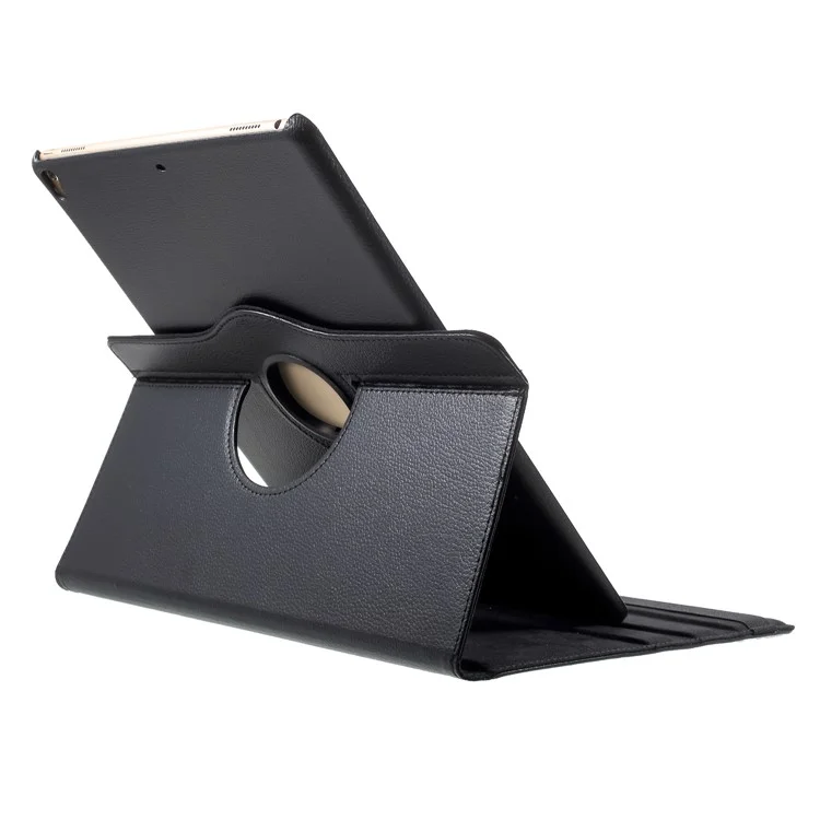 For iPad Pro 12.9-inch (2017) Litchi Texture Leather Tablet Cover 360-Degree Swivel Stand Shell - Black-Cellmalls
