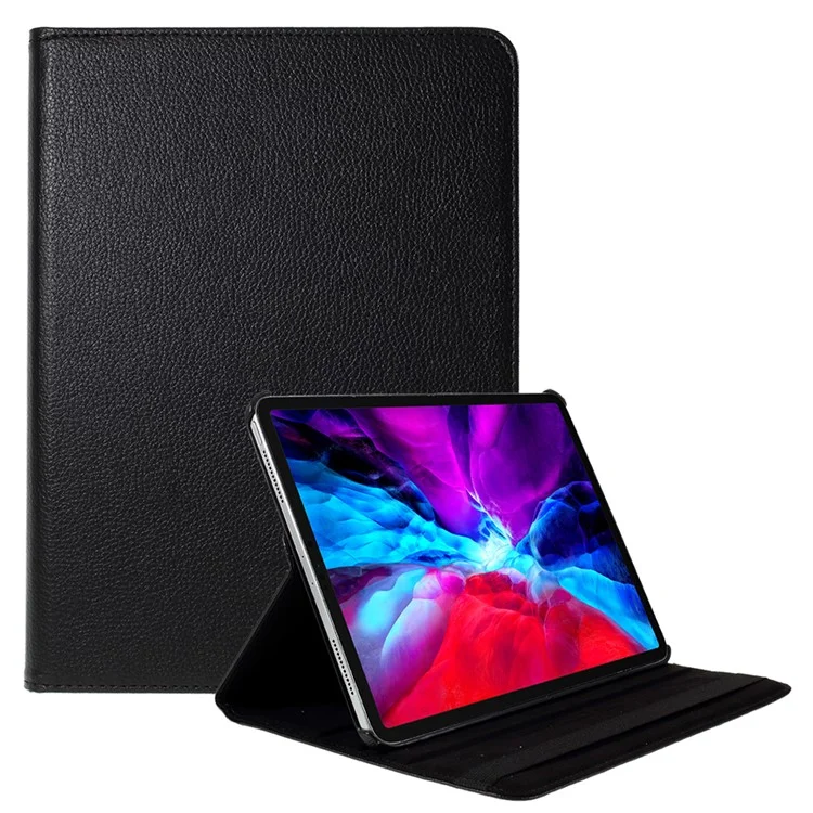 360 Rotating Stand Leather Tablet Case Protector for iPad Air 13 (2025) / (2024) / Pro 12.9 (2022) / (2021) / (2020) / (2018) - Black-Cellmalls