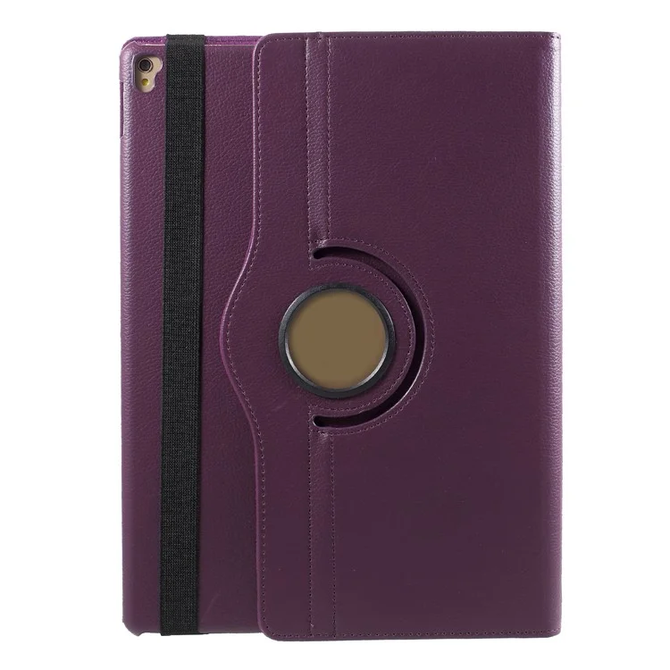 For iPad Pro 12.9-inch (2017) Litchi Texture Leather Tablet Cover 360-Degree Swivel Stand Shell - Black-Cellmalls