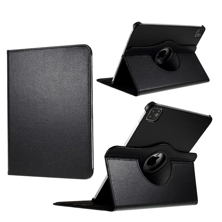 360 Rotating Stand Leather Tablet Case Protector for iPad Air 13 (2025) / (2024) / Pro 12.9 (2022) / (2021) / (2020) / (2018) - Black-Cellmalls