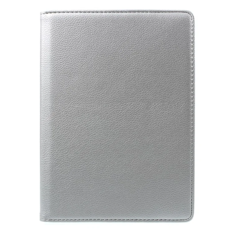360 Degree Rotary Stand Litchi Grain Smart Leather Case for iPad Air 2 - Silver-Cellmalls