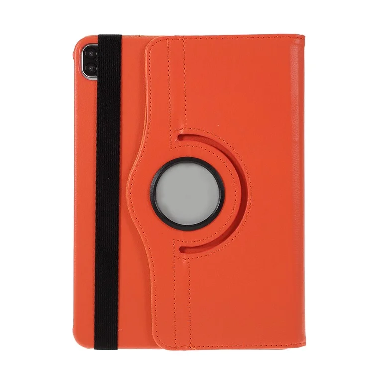 Litchi Skin Leather Case Cover with 360 Rotating Stand for iPad Pro 12.9 (2022) (2021) (2020) (2018) - Black-Cellmalls