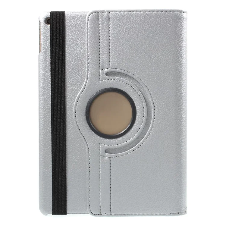 360 Degree Rotary Stand Litchi Grain Smart Leather Case for iPad Air 2 - Silver-Cellmalls
