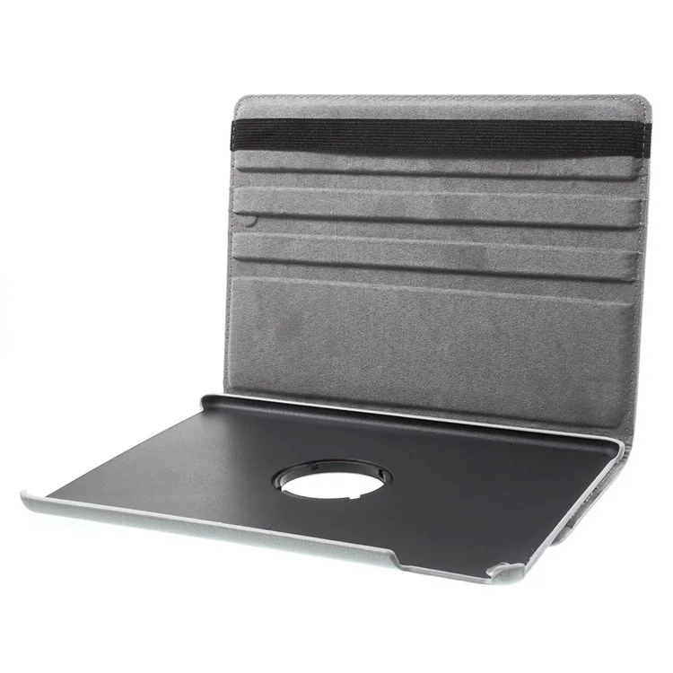 360 Degree Rotary Stand Litchi Grain Smart Leather Case for iPad Air 2 - Silver-Cellmalls