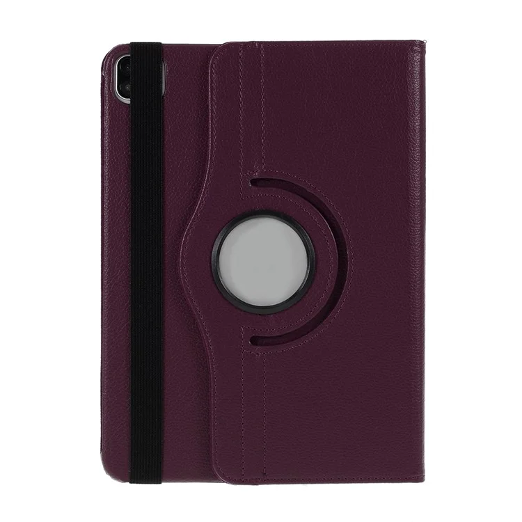 Litchi Skin Leather Case Cover with 360 Rotating Stand for iPad Pro 12.9 (2022) (2021) (2020) (2018) - Black-Cellmalls