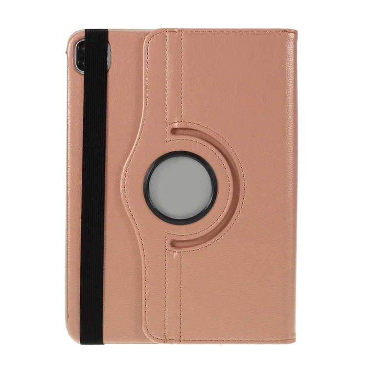 Litchi Skin Leather Case Cover with 360 Rotating Stand for iPad Pro 12.9 (2022) (2021) (2020) (2018) - Black-Cellmalls
