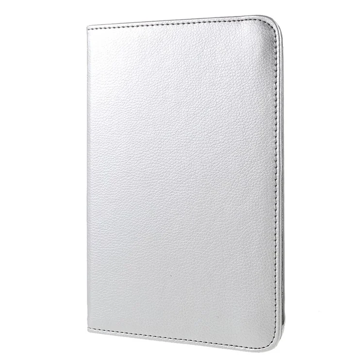 360 Degree Swiveling Stand Litchi Texture Leather Tablet Case Cover for iPad mini (2024) / mini (2021) - Silver-Cellmalls