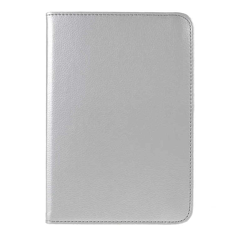 360 Degree Swiveling Stand Litchi Texture Leather Tablet Case Cover for iPad mini (2024) / mini (2021) - Silver-Cellmalls