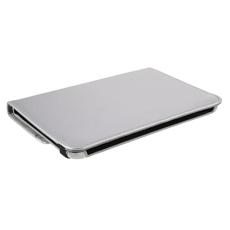 360 Degree Swiveling Stand Litchi Texture Leather Tablet Case Cover for iPad mini (2024) / mini (2021) - Silver-Cellmalls