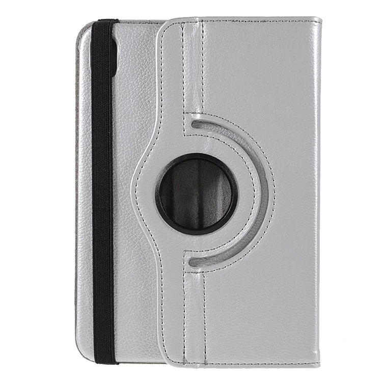 360 Degree Swiveling Stand Litchi Texture Leather Tablet Case Cover for iPad mini (2024) / mini (2021) - Silver-Cellmalls