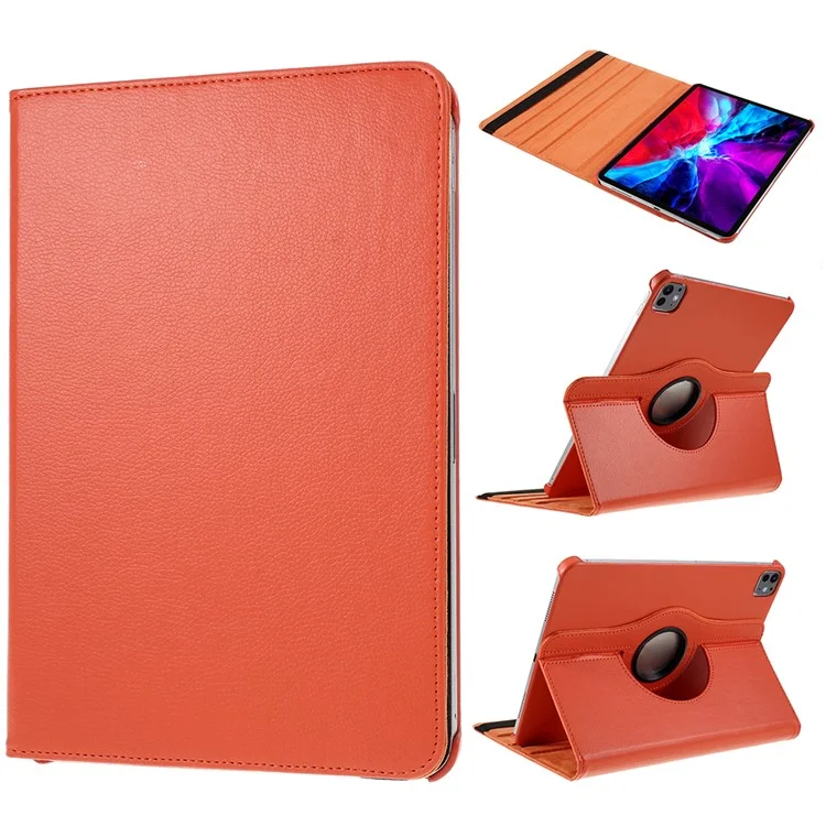 For iPad Pro 13 (2024) Case PU Leather Tablet Cover 360 Degree Rotating Stand - Black-Cellmalls