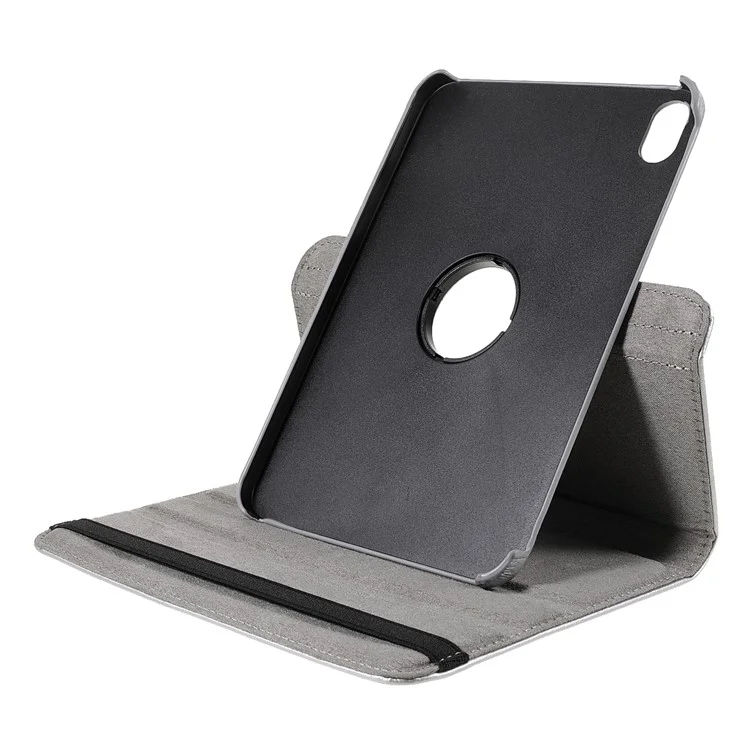 360 Degree Swiveling Stand Litchi Texture Leather Tablet Case Cover for iPad mini (2024) / mini (2021) - Silver-Cellmalls