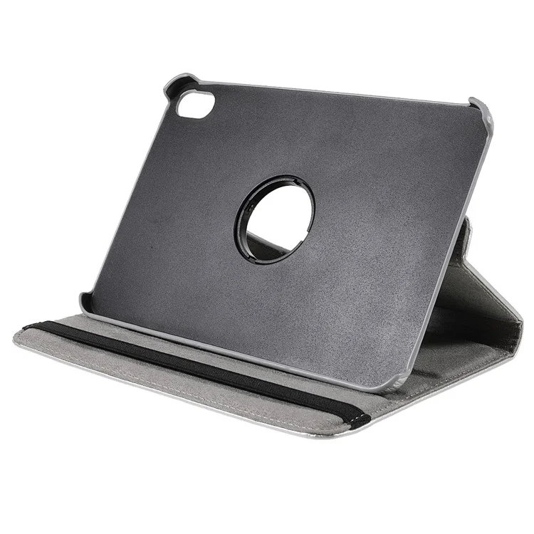 360 Degree Swiveling Stand Litchi Texture Leather Tablet Case Cover for iPad mini (2024) / mini (2021) - Silver-Cellmalls