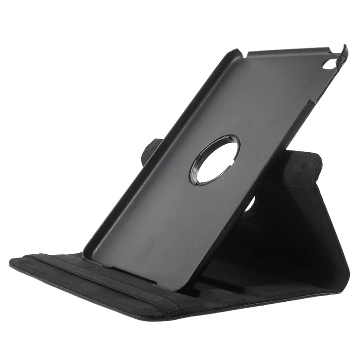 For iPad mini 4 Lychee 360-Rotation Leather Stand Case Cover - Black-Cellmalls