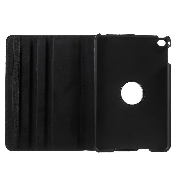 For iPad mini 4 Lychee 360-Rotation Leather Stand Case Cover - Black-Cellmalls