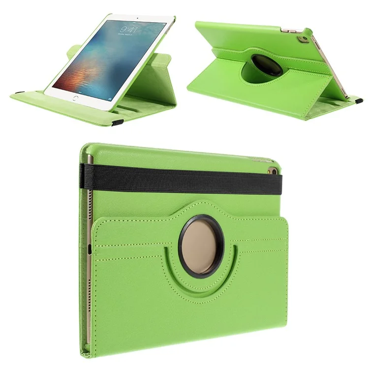 360-degree Rotary Stand Litchi Leather Cover for iPad Pro 9.7 inch - Black-Cellmalls