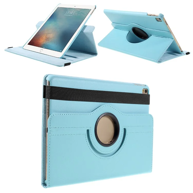 360-degree Rotary Stand Litchi Leather Cover for iPad Pro 9.7 inch - Black-Cellmalls