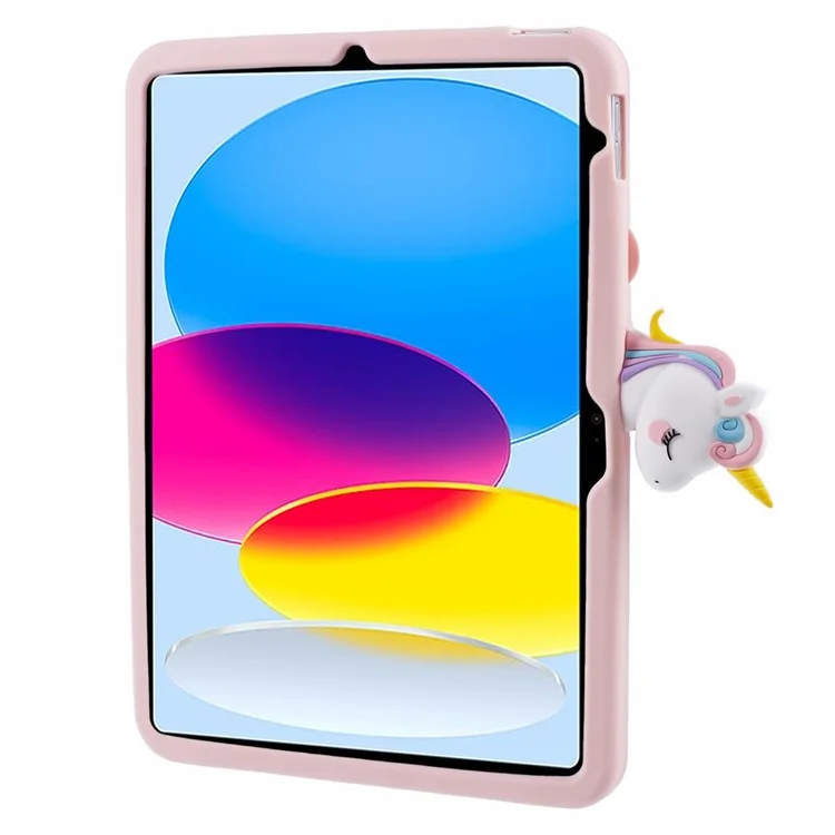 For iPad (2025) / 10.9 (2022) Case Cartoon Horse Design Kickstand PC + Silicone Tablet Cover-Cellmalls