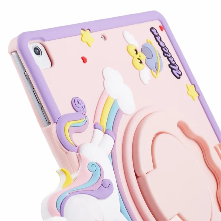 For iPad 9.7-inch (2017) / (2018) / iPad Air (2013) / Air 2 Case Cartoon Horse Design Tablet Kickstand Cover-Cellmalls