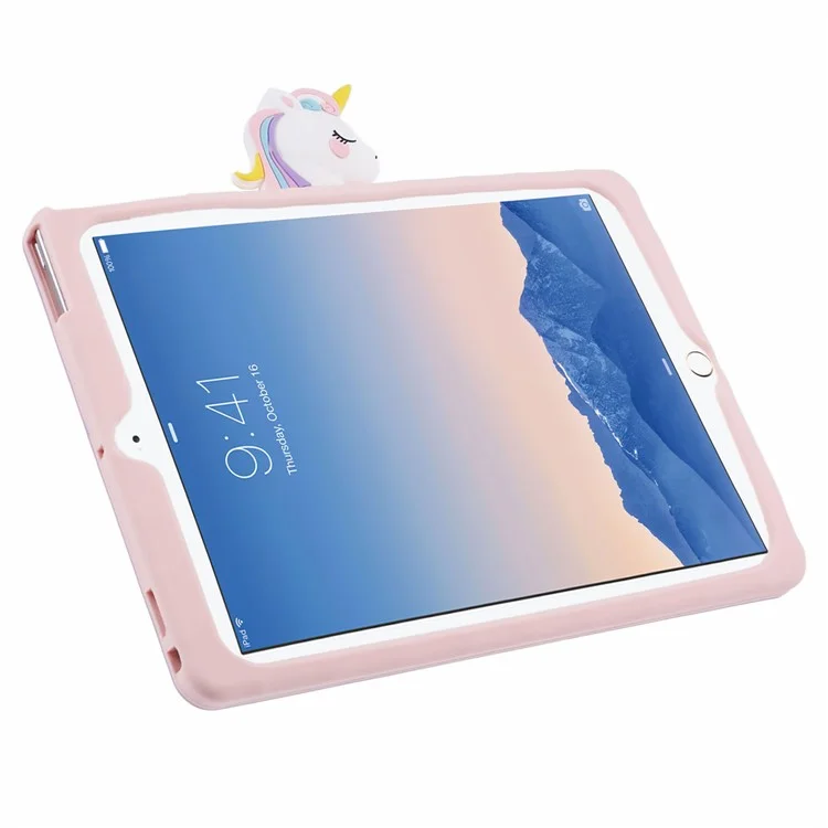 For iPad 9.7-inch (2017) / (2018) / iPad Air (2013) / Air 2 Case Cartoon Horse Design Tablet Kickstand Cover-Cellmalls