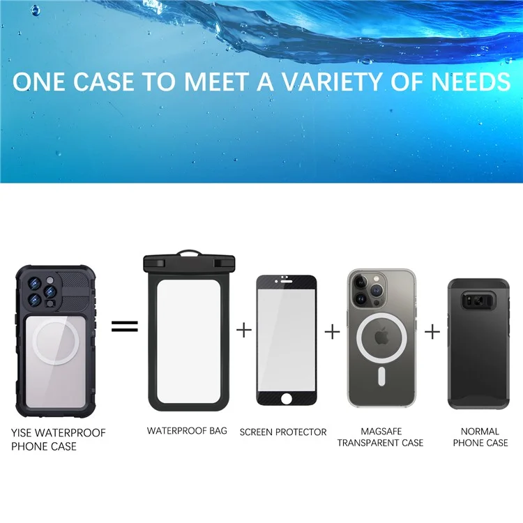 SHELLBOX M Series For iPhone 16 Pro Max IP68 Waterproof Case Metal Diving Phone Cover Compatible with MagSafe - Black-Cellmalls