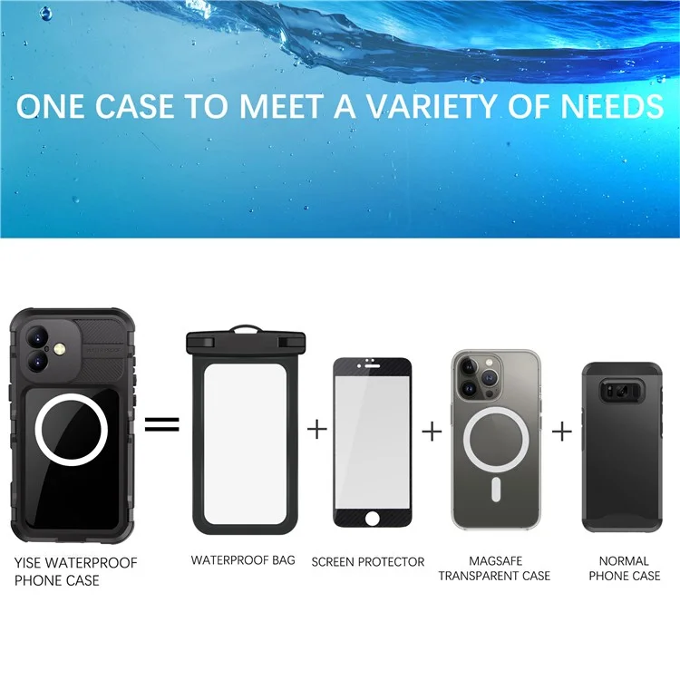SHELLBOX M Series For iPhone 16 Plus IP68 Waterproof Case Metal Diving Phone Cover Compatible with MagSafe - Black-Cellmalls