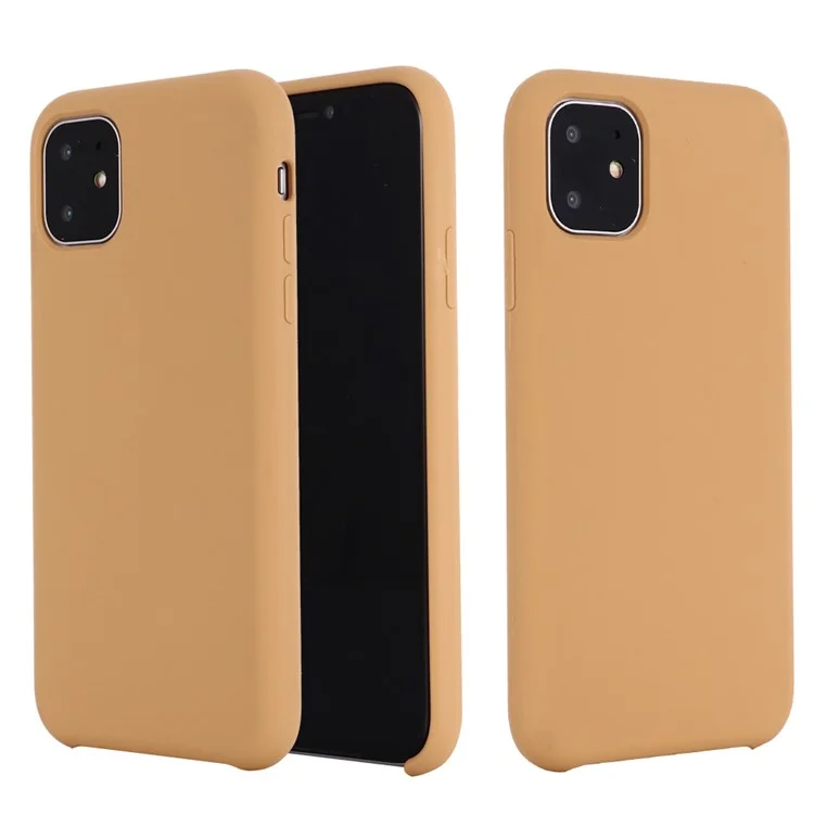Anti-scratch Soft Liquid Silicone Phone Shell Mobile Phone Bag Case for iPhone 11 6.1 inch (2019) - Black-Cellmalls