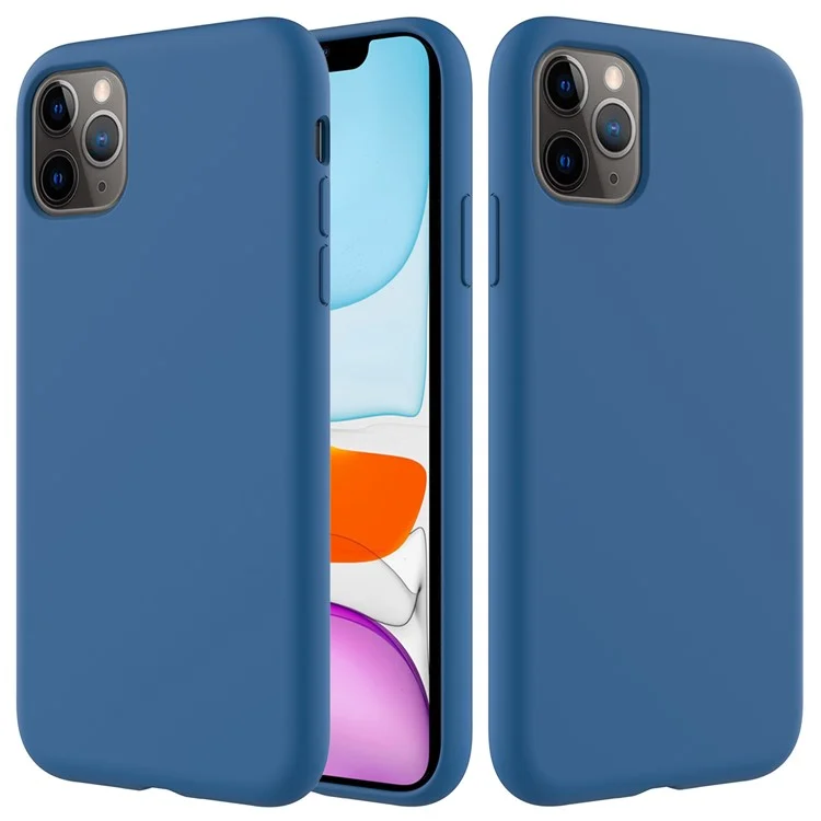 For iPhone 11 Pro 5.8 inch (2019) Soft Liquid Silicone Phone Back Shockproof Smartphone Cover - Black-Cellmalls