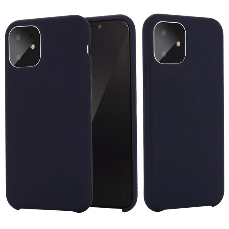 For iPhone 11 Pro 5.8 inch (2019) Soft Liquid Silicone Phone Back Shockproof Smartphone Cover - Black-Cellmalls