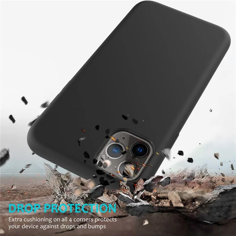 For iPhone 11 Pro Max 6.5 inch (2019) Soft Liquid Silicone Phone Casing - Black-Cellmalls