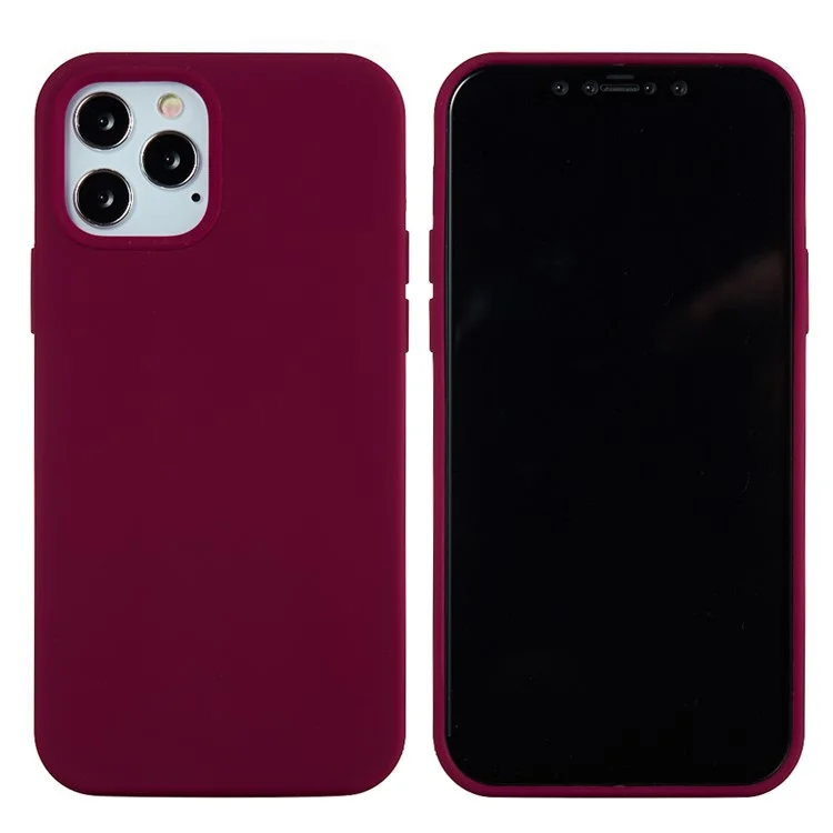 For iPhone 12 Pro/12 Soft Liquid Silicone Back Protective Cover Anti-scratch Anti-fingerprint Phone Case - Black-Cellmalls