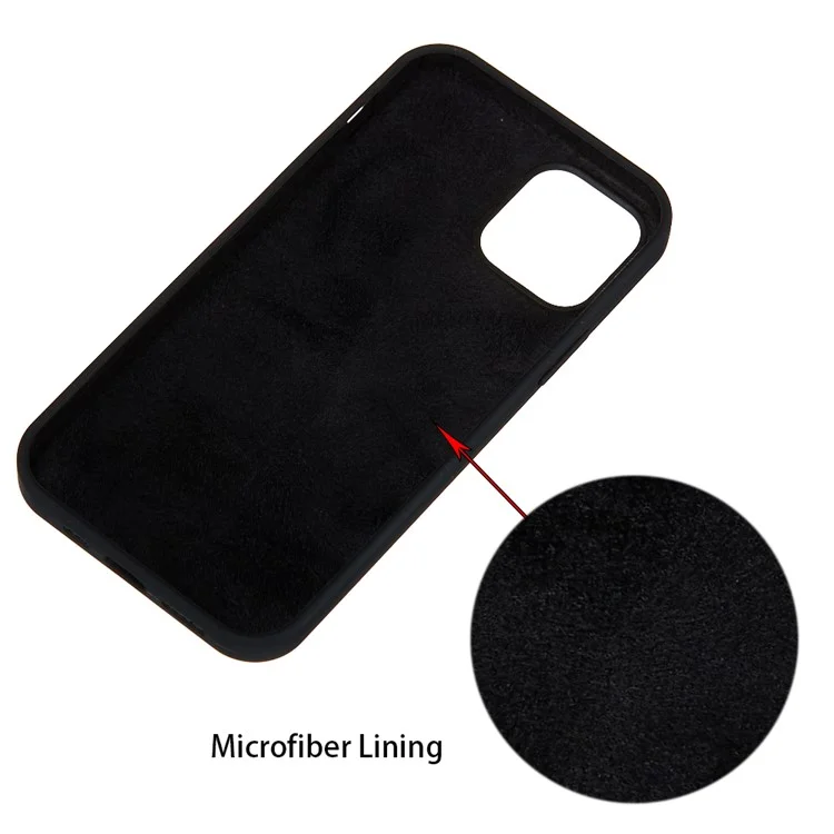 For iPhone 12 Pro/12 Soft Liquid Silicone Back Protective Cover Anti-scratch Anti-fingerprint Phone Case - Black-Cellmalls