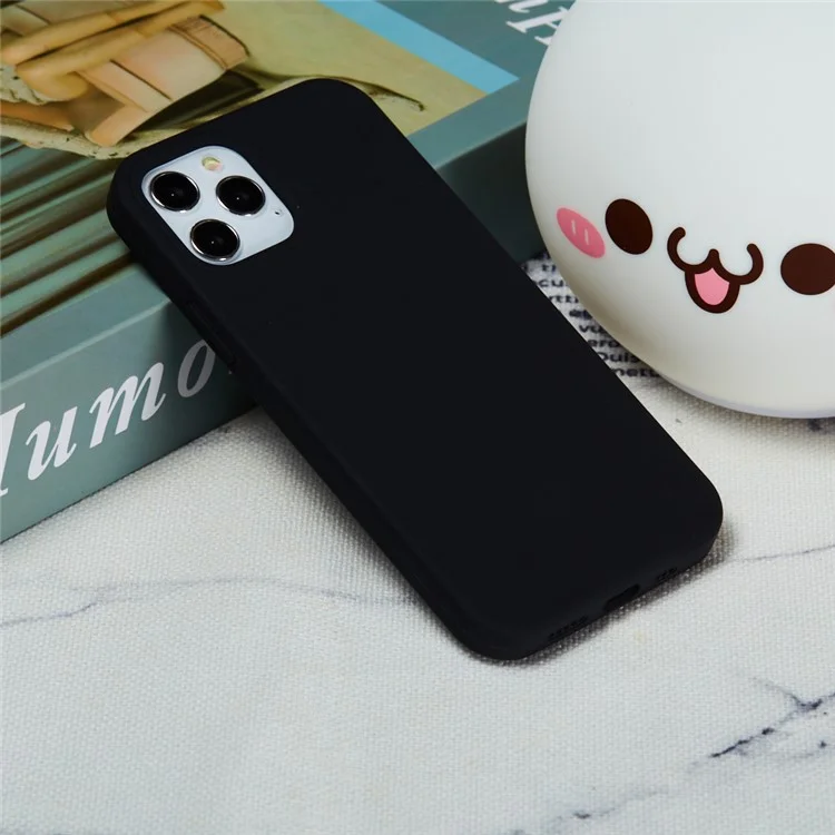 For iPhone 12 Pro/12 Soft Liquid Silicone Back Protective Cover Anti-scratch Anti-fingerprint Phone Case - Black-Cellmalls