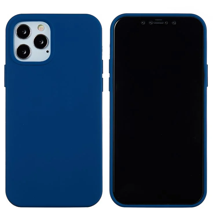 For iPhone 12 Pro Max 6.7 inch Liquid Silicone Soft Cell Phone Cover Smartphone Case - Black-Cellmalls