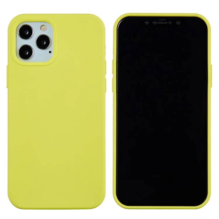 Soft Liquid Silicone Back Mobile Phone Case for iPhone 12 mini Colorful Phone Accessory - Black-Cellmalls