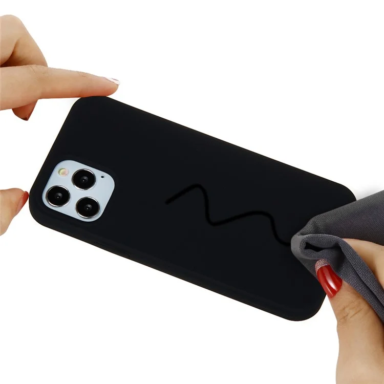 Soft Liquid Silicone Back Mobile Phone Case for iPhone 12 mini Colorful Phone Accessory - Black-Cellmalls