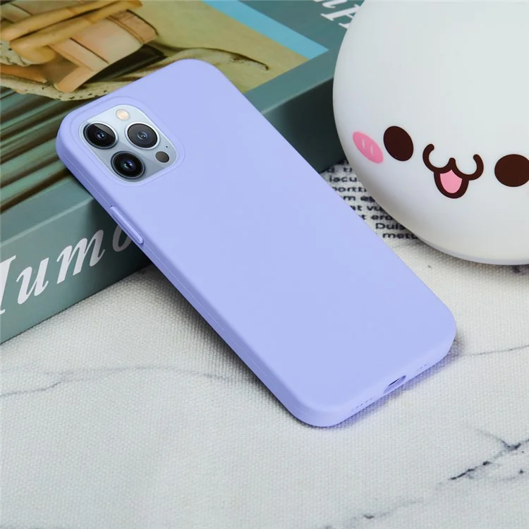 For iPhone 15 Pro Max Liquid Silicone Soft Lining Back Cover Anti-drop Phone Case - Light Purple-Cellmalls