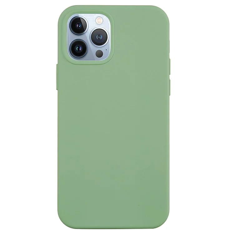 For iPhone 14 Pro 6.1 inch Anti-fall Silicone Back Cover Lightweight Scratch-resistant Phone Case - Midnight Green-Cellmalls