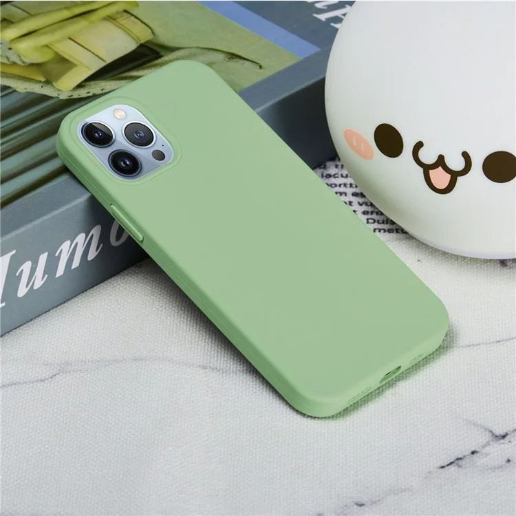 For iPhone 14 Pro 6.1 inch Anti-fall Silicone Back Cover Lightweight Scratch-resistant Phone Case - Midnight Green-Cellmalls