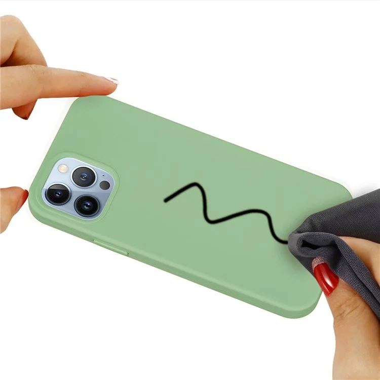 For iPhone 14 Pro 6.1 inch Anti-fall Silicone Back Cover Lightweight Scratch-resistant Phone Case - Midnight Green-Cellmalls