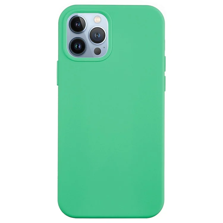 For iPhone 14 Pro 6.1 inch Anti-fall Silicone Back Cover Lightweight Scratch-resistant Phone Case - Midnight Green-Cellmalls