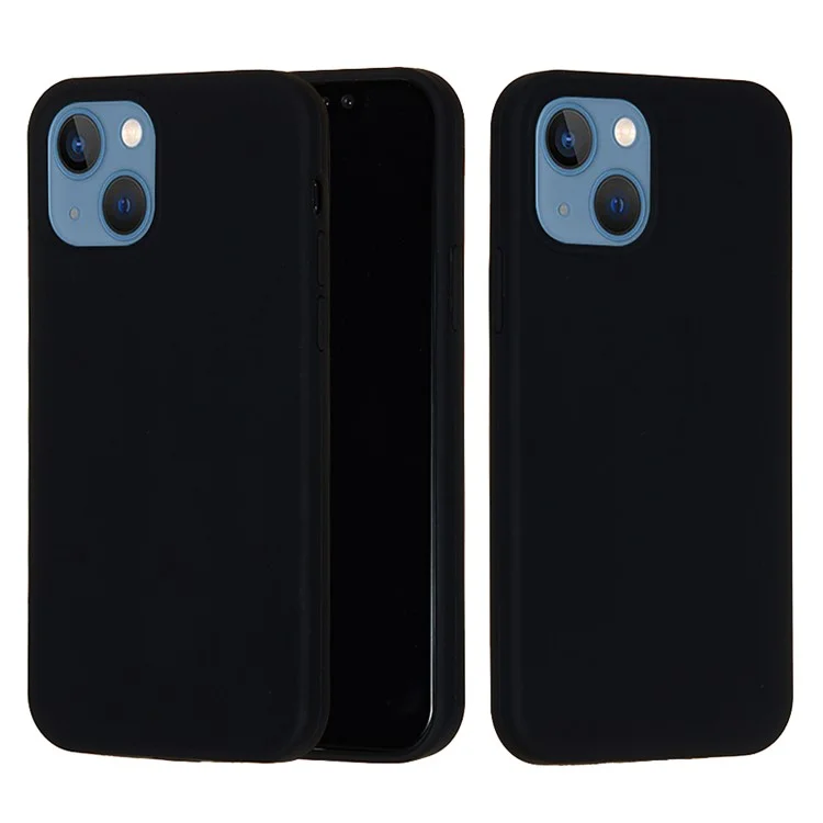 For iPhone 15 Flexible Liquid Silicone Phone Case Soft Lining Anti-drop Cover - Black-Cellmalls