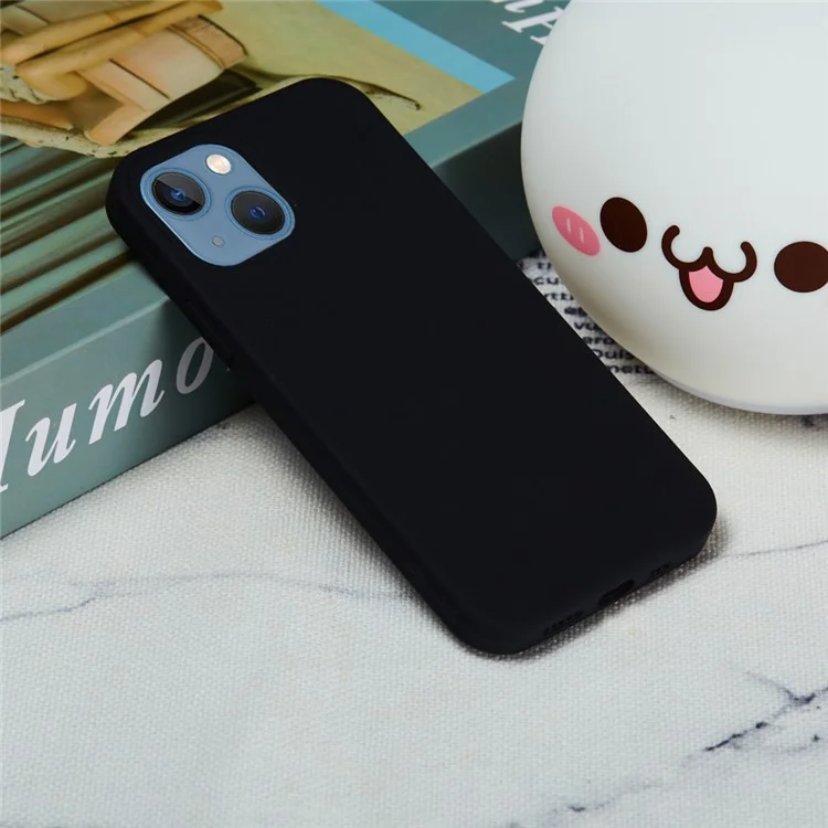 For iPhone 15 Flexible Liquid Silicone Phone Case Soft Lining Anti-drop Cover - Black-Cellmalls