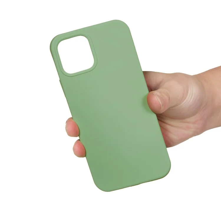 For iPhone 15 Plus Liquid Silicone Anti-drop Phone Case Soft Lining Back Cover - Mint Green-Cellmalls