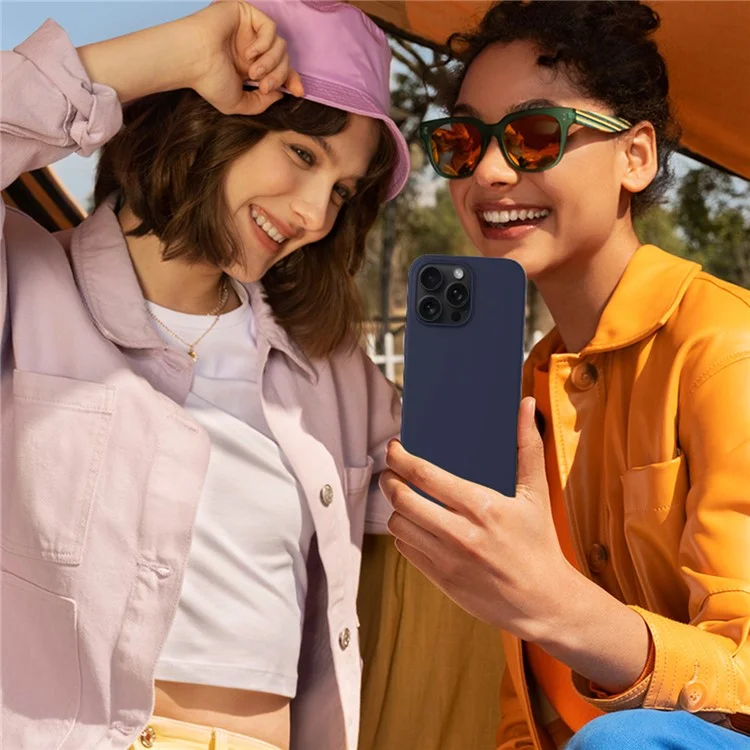 For iPhone 16 Pro Case Shockproof Liquid Silicone Soft Lining Phone Cover - Midnight Blue-Cellmalls