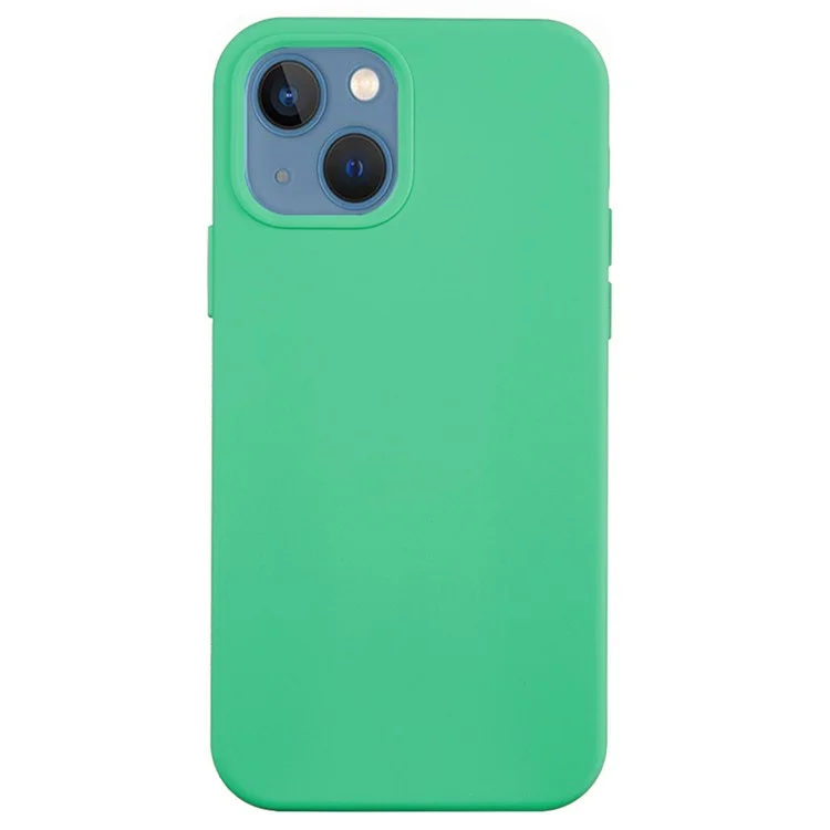 For iPhone 15 Plus Liquid Silicone Anti-drop Phone Case Soft Lining Back Cover - Mint Green-Cellmalls