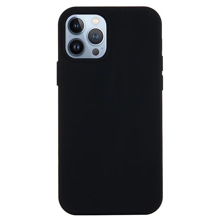 For iPhone 15 Pro Liquid Silicone Phone Case Soft Lining Anti-scratch Back Cover - Black-Cellmalls